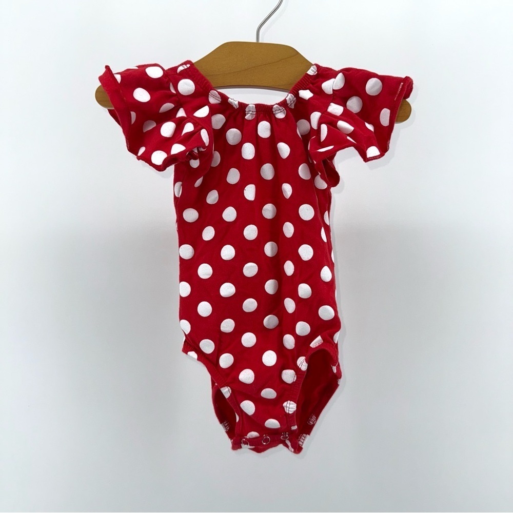 Charming Red Polka Dot Kids Bodysuit Leotard Baby/Toddler Girl Minnie Mouse